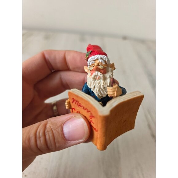 Vintage elf reading book Santa figurine village Xmas - Picture 2 of 8